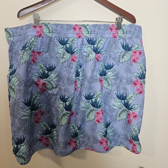 Duluth Trading Co Tropical Swim Skirt Cover Up With Zippered Pockets Size XXL - Picture 2 of 3